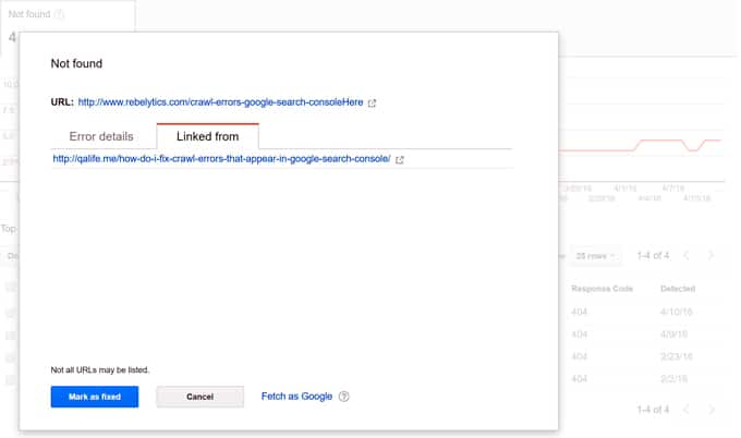 See where crawl errors are linked from